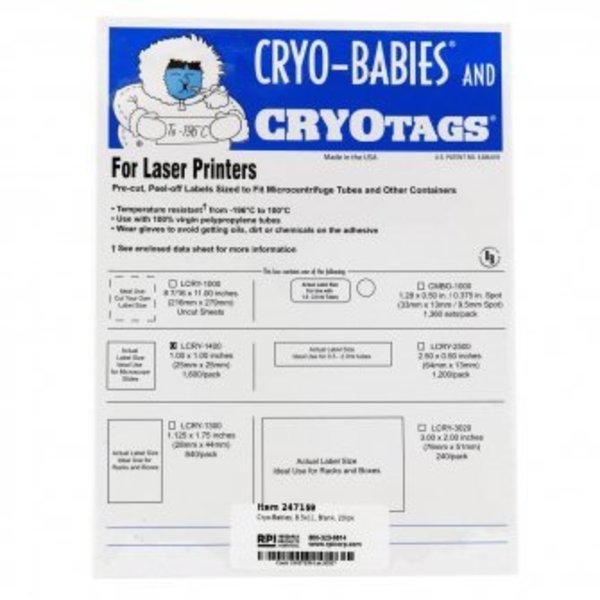 Diversified Biotech Cryo-Babies, Laser, 1x1, White, 1600/pk, 1600PK 247159